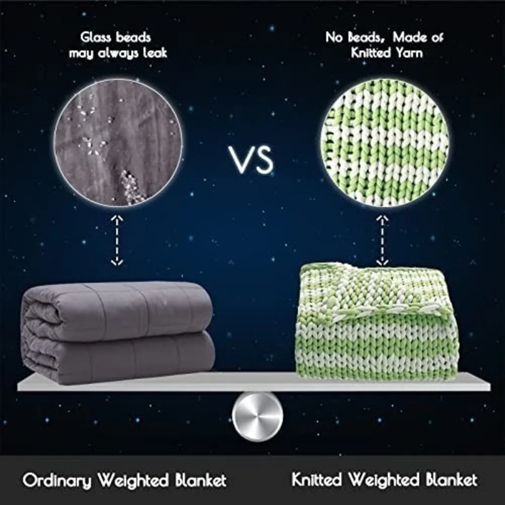 Knitted Weighted Blanket,  Chunky Knit Cooling Weighted Blanket 48